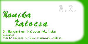 monika kalocsa business card